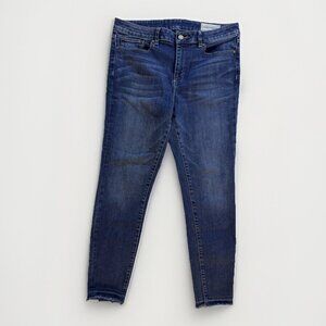 Vince Camuto Womens Jeans Size 18W Blue Frayed-Hem Skinny Jeans